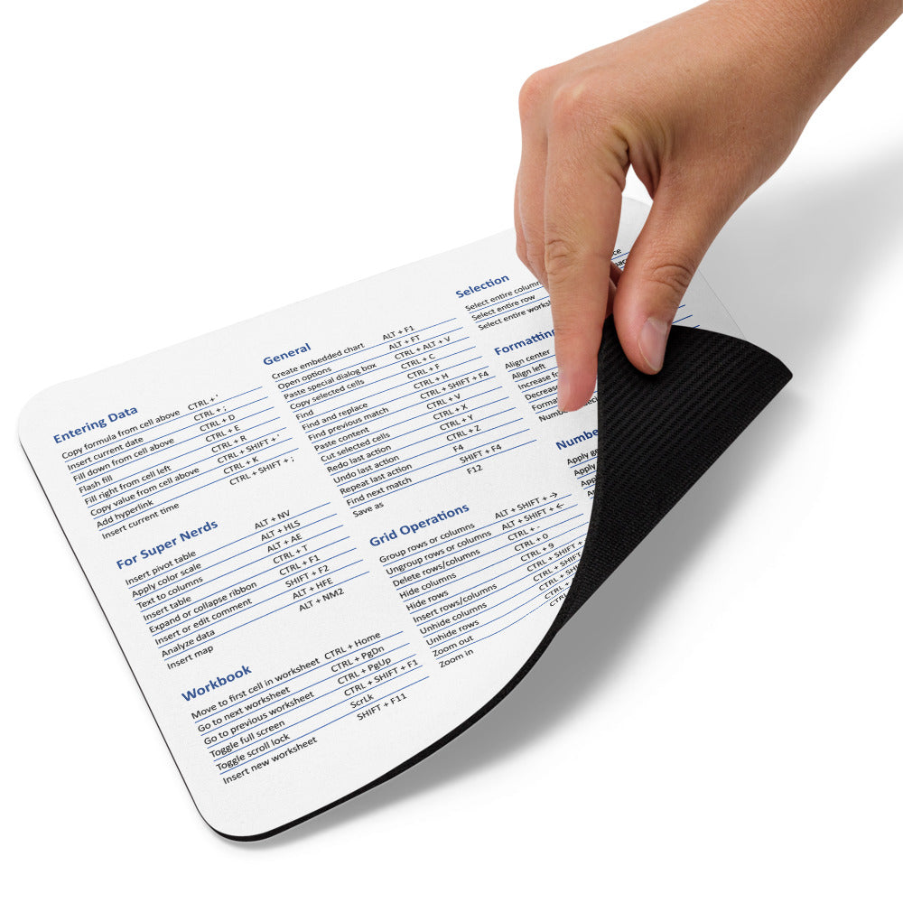 Excel Super Shortcuts White Mouse pad (for PC)