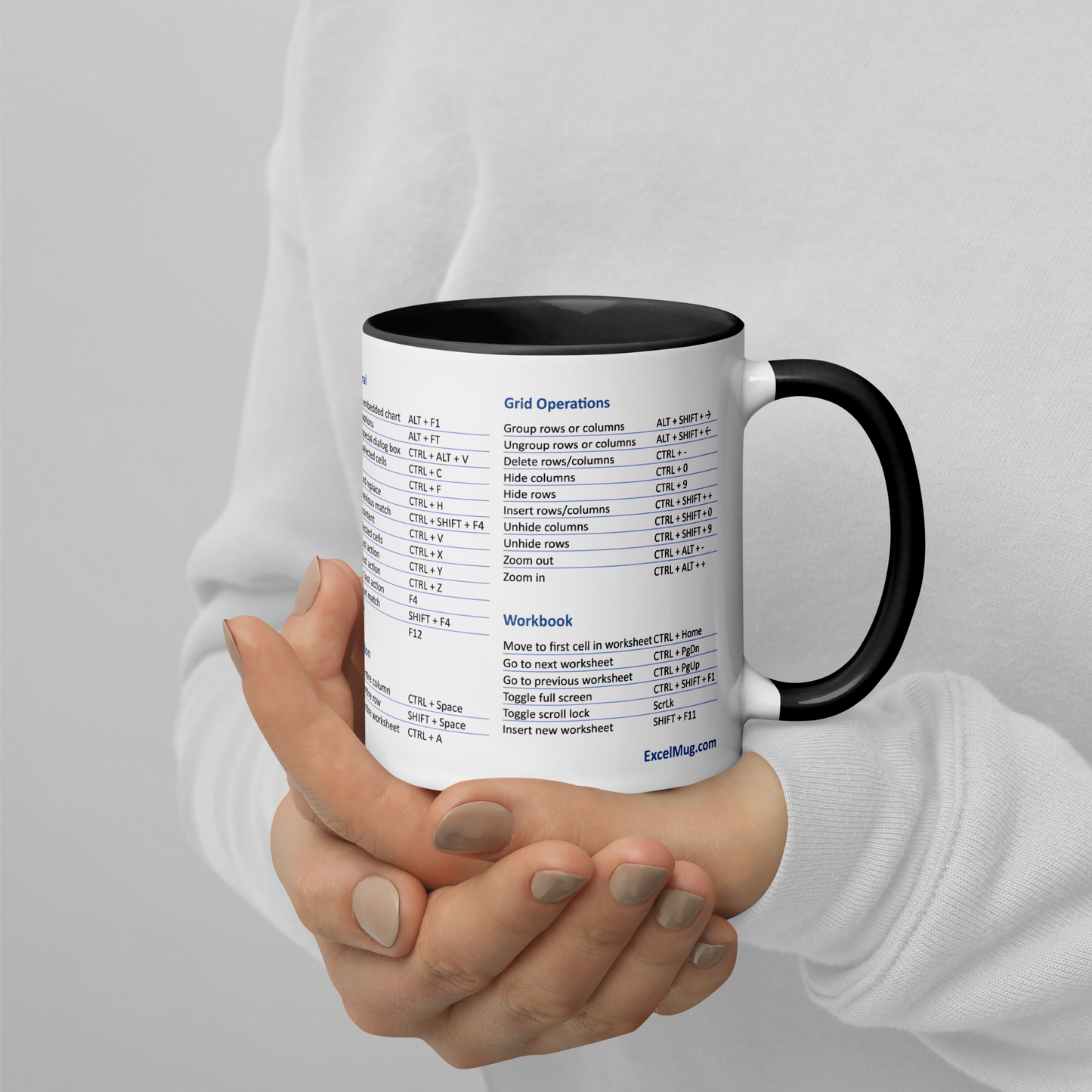 The Excel Super Shortcuts Mug (for PC) - with Color Inside